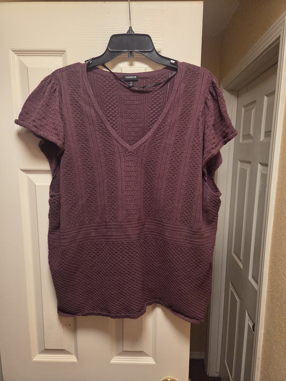 3 for $10, Torrid Textured V-Neck Sweater in Plum